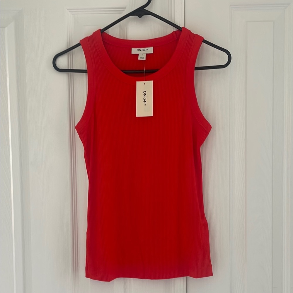 Vibrant Red Fitted Tank Top
